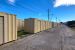 Storage units with blue sky in the background